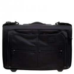 Pre Owned Tumi Black Nylon Carry On Garment Rolling Suitcase