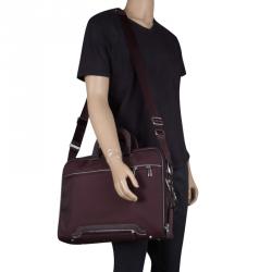 Pre Owned Tumi Burgundy Nylon T-Pass Kennedy Deluxe Brief Laptop Bag