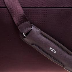 Pre Owned Tumi Burgundy Nylon T-Pass Kennedy Deluxe Brief Laptop Bag