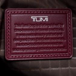 Pre Owned Tumi Burgundy Nylon T-Pass Kennedy Deluxe Brief Laptop Bag