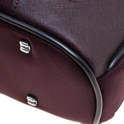 Pre Owned Tumi Burgundy Nylon T-Pass Kennedy Deluxe Brief Laptop Bag