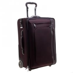 Pre Owned Tumi Burgundy Nylon Arrive De Gaulle International 2 Wheeld Carry-On Luggage