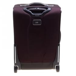 Pre Owned Tumi Burgundy Nylon Arrive De Gaulle International 2 Wheeld Carry-On Luggage