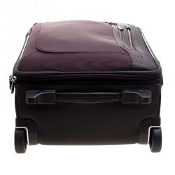 Pre Owned Tumi Burgundy Nylon Arrive De Gaulle International 2 Wheeld Carry-On Luggage