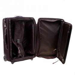 Pre Owned Tumi Burgundy Nylon Arrive De Gaulle International 2 Wheeld Carry-On Luggage