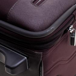 Pre Owned Tumi Burgundy Nylon Arrive De Gaulle International 2 Wheeld Carry-On Luggage