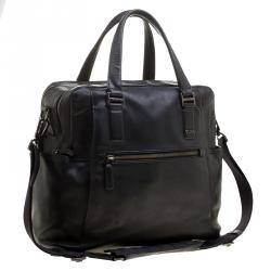 Pre Owned Tumi Black Leather Soft Briefcase