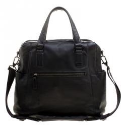 Pre Owned Tumi Black Leather Soft Briefcase