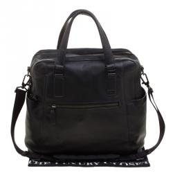 Pre Owned Tumi Black Leather Soft Briefcase