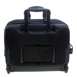 TUMI Black Nylon Two Wheel Alpha Brief with Laptop Case 