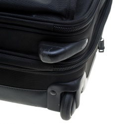 TUMI Black Nylon Two Wheel Alpha Brief with Laptop Case 