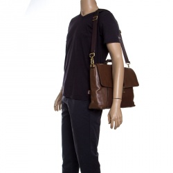TUMI Brown Leather Beacon Hill Cambridge Briefcase