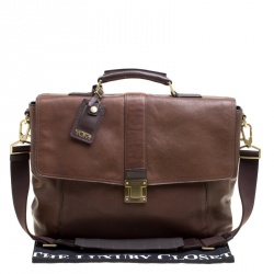 TUMI Brown Leather Beacon Hill Cambridge Briefcase