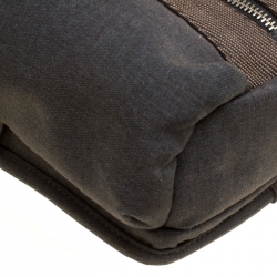 Pre Owned Tumi Grey/Brown Fabric and Leather Alpha Bravo Monterey Sling Bag