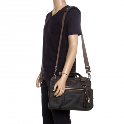 Pre Owned Tumi Grey Denim Laptop Briefcase Bag