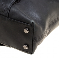 TUMI Black Leather Ticon Slim Flap Briefcase