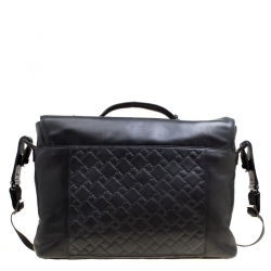 TUMI Black Leather Ticon Slim Flap Briefcase