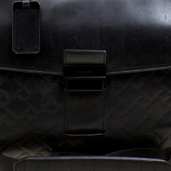 TUMI Black Leather Ticon Slim Flap Briefcase