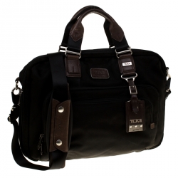 Tumi Black Nylon Briefcase Bag