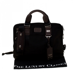 Tumi Black/Brown Fabric and Leather Briefcase