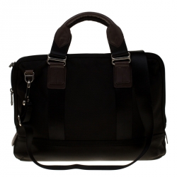 Tumi Black/Brown Fabric and Leather Briefcase