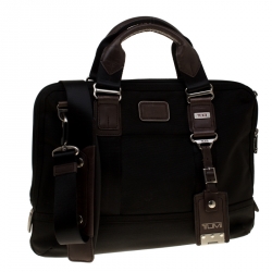 Tumi Black/Brown Fabric and Leather Briefcase