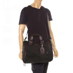Tumi Black/Brown Fabric and Leather Briefcase