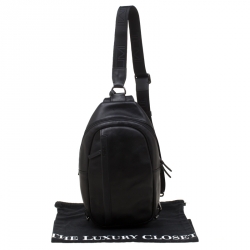 Pre Owned Tumi Black Leather Murano Sling Backpack