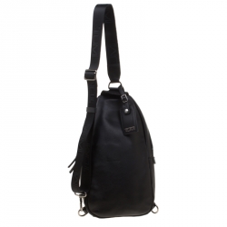 Pre Owned Tumi Black Leather Murano Sling Backpack