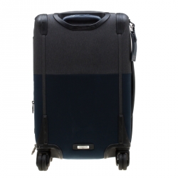 Tumi Blue/Grey Nylon Alpha II Continental Expandable 4 Wheeled Carry-On Luggage Bag