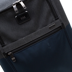 Tumi Blue/Grey Nylon Alpha II Continental Expandable 4 Wheeled Carry-On Luggage Bag
