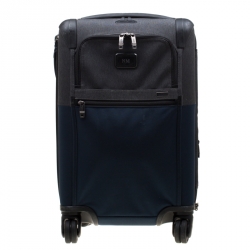 Tumi Blue/Grey Nylon Alpha II Continental Expandable 4 Wheeled Carry-On Luggage Bag