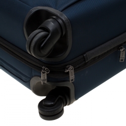 Tumi Blue/Grey Nylon Alpha II Continental Expandable 4 Wheeled Carry-On Luggage Bag