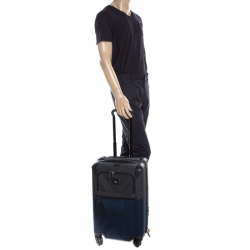 Tumi Blue/Grey Nylon Alpha II Continental Expandable 4 Wheeled Carry-On Luggage Bag