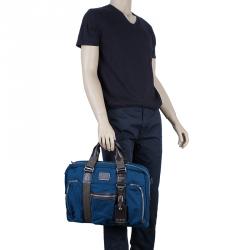 Pre Owned Tumi Blue Nylon Alpha Bravo McNair Slim Briefcase Bag