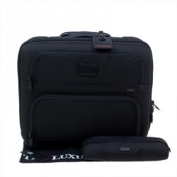 Pre Owned Tumi Black Canvas Alpha Compact Wheeled Brief Trolley