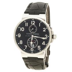 Ulysse Nardin Black Stainless Steel Maxi Marine Automatic Men's Wristwatch 41 mm