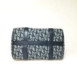 Pre Owned Dior Navy Diorissimo Trotter Small Boston Bag