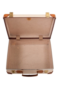 Globe Trotter Cream/Brown Plastic and Leather Safari Air Cabin Case Luggage