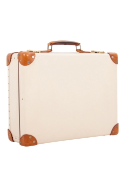 Globe Trotter Cream/Brown Plastic and Leather Safari Air Cabin Case Luggage