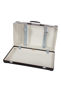 Globe-Trotter Black Plastic and Leather Original 26 Suitcase Luggage