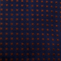 مملوكة مسبقًا ربطة عنق فالنتينو حرير أزرق كحلي وبني مربعات مطرزة