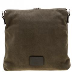 Valentino Olive Canvas Rockstud Bordado Messenger Bag
