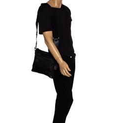 Valentino Black Nylon Camouflage Messenger Bag