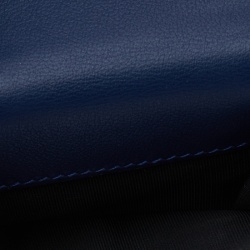 Pre Owned Valentino Blue Leather Mini VLogo Signature Trifold Compact Wallet