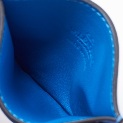 مملوكة مسبقًا Valentino Blue Leather VLOGO Card Holder