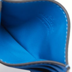 Pre Owned Valentino Blue Leather Vlogo Card Holder 