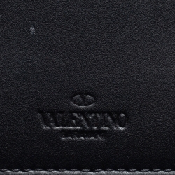 Valentino Black Leather VLTN Logo Card Holder