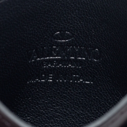Valentino Black Leather VLTN Logo Card Holder