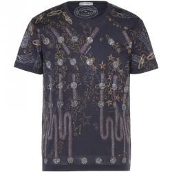 Pre Owned Valentino Cosmo Zandra Lunar Punk Printed Cotton Crew Neck T-Shirt XL